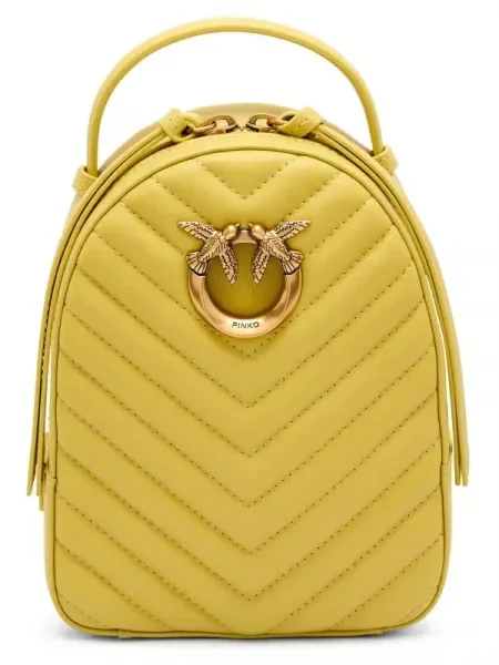 Pinko De piele rucsac LOVE CLICK MINI verde