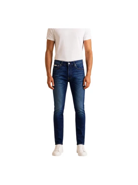 Skinny jeansy skinny Calvin Klein Jeans granatowe
