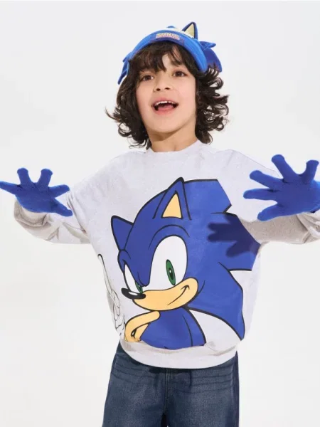 Sinsay Rukavice s potiskem Sonic the Hedgehog modrá