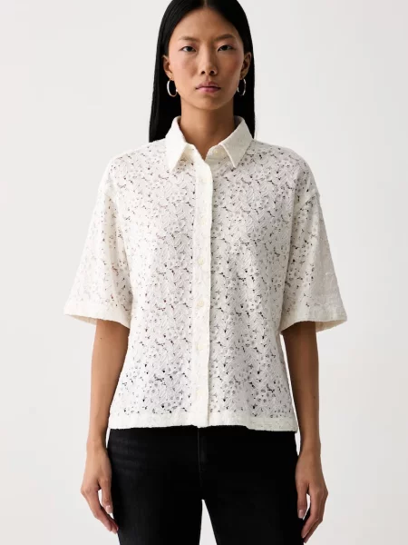 Levi's cămașă de damă ajurată HARLIE SS LACE bej