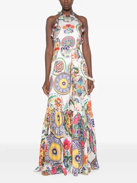 Rochie maxi Twinset cu imagine alb