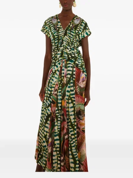 Rochie midi Farm Rio cu volane verde