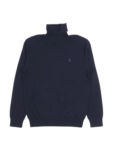 Golf sweter z golfem Polo Ralph Lauren wełniany niebieski