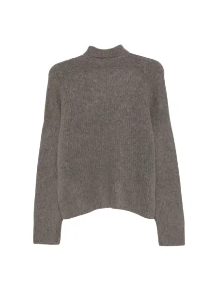 Sweter z golfem Woolrich z alpaki do golfa szary