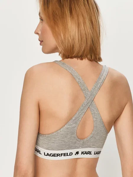 Karl Lagerfeld Sportovní podprsenka šedá
