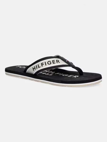 Tommy Hilfiger žabky SPORTY HILFIGER BEACH SANDAL černé