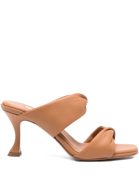 Papuci tip mules Aquazzura din piele maro