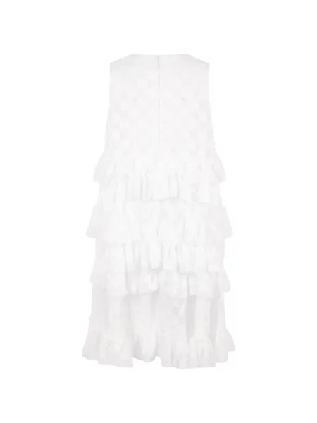 Rochie mini Comme Des Garçons în carouri cu volane alb