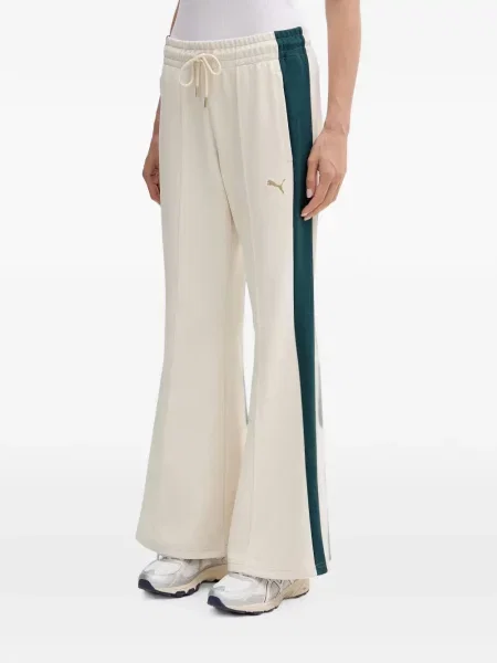 Pantaloni Puma cu broderie cu dungi alb
