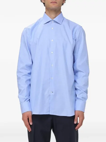 Cămașă Brooksfield din țesătură twill albastru