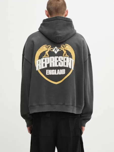 Dukserica Represent Legacy Crest s kapuljačom s tiskom crna