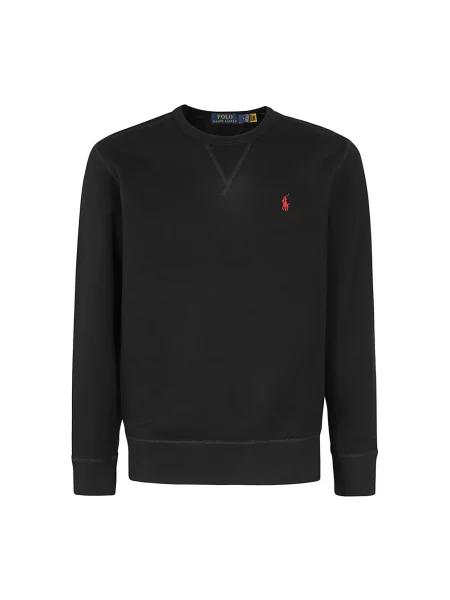 Haftowana bluza Ralph Lauren z długim rękawem czarna