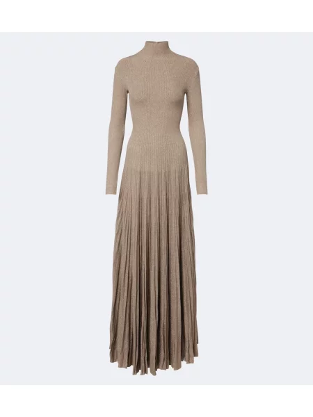 Rochie maxi Ralph Lauren Collection tricotate bej