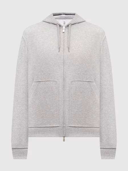 Меланжевая куртка Brunello Cucinelli серая