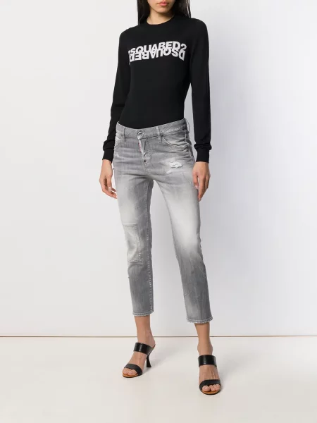 Pulover Dsquared2 tricotate cu autograf negru