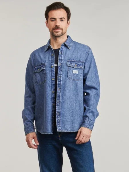 Rifľová košeľa Guess Jeans modrá