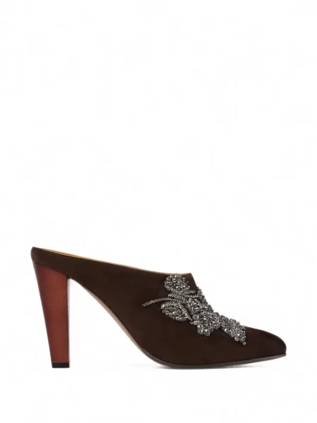 Papuci tip mules Ralph Lauren Collection maro