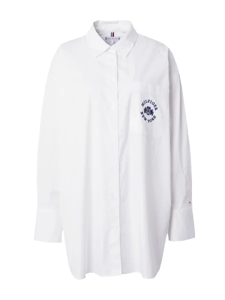 Tommy Hilfiger Cămașă Varsity Oversize alb