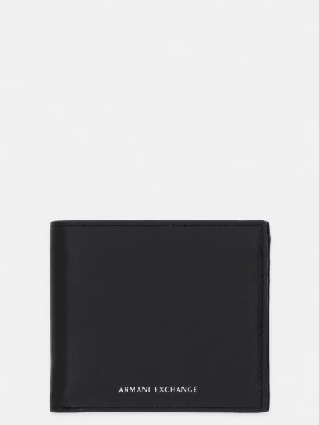 Armani Exchange portofel bărbătesc din piele negru