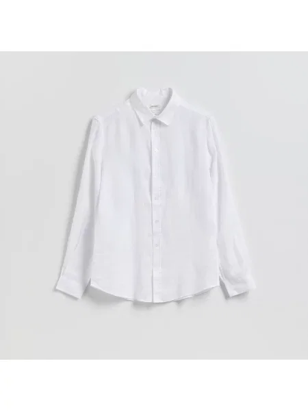 Reserved Karcsúsított lenvászon ing fehér