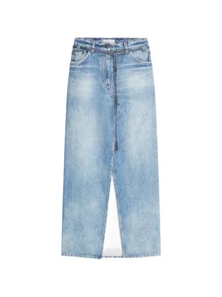 Lung fustă din denim Dries Van Noten albastru