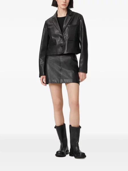 Decupat geanta de piele Allsaints negru