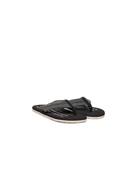 Šlepetės per pirštą Tommy Hilfiger Hilfiger Chambray Beach Sandal pilka