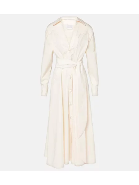 Ovijalna obleka Johanna Ortiz poplin na preklop bež
