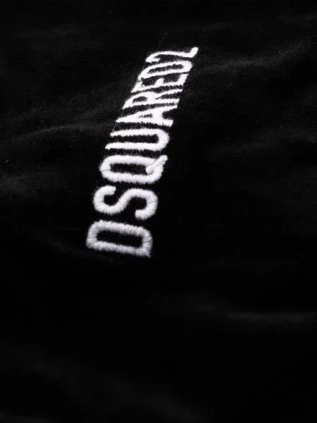 Haftowany szlafrok Dsquared2 czarny