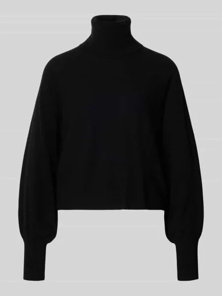 Sweter w kroju regular fit z mieszanki wełny z domieszką kaszmiru Herzen's czarny