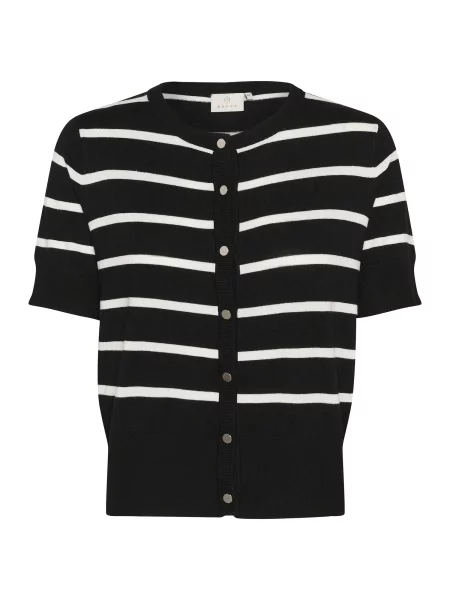 Kaffe Geacă tricotată Lizza negru alb