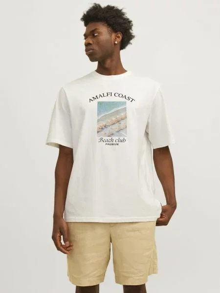 JACK & JONES Tričko béžová / modrá / čierna / biela