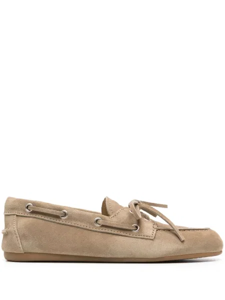 Loafersy Miu Miu zamszowe z logo