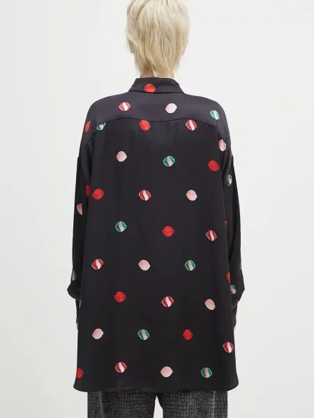 Košile Fiorucci Lollipop Print relaxed s klasickým límcem černá
