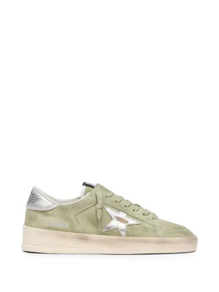 Sneakerși Golden Goose Stardan din piele de căprioară verde