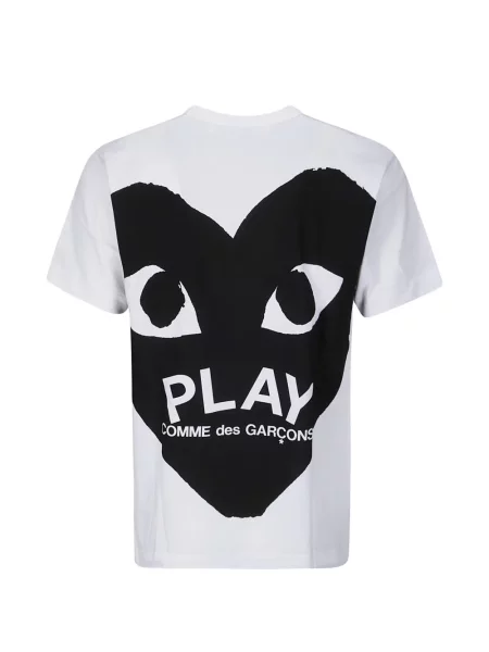 Tricou Comme Des Garcons Play cu imagine alb