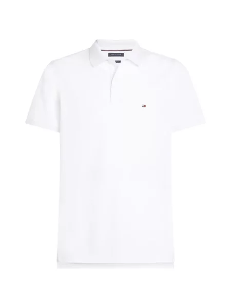Tricou polo Tommy Hilfiger cu autograf alb