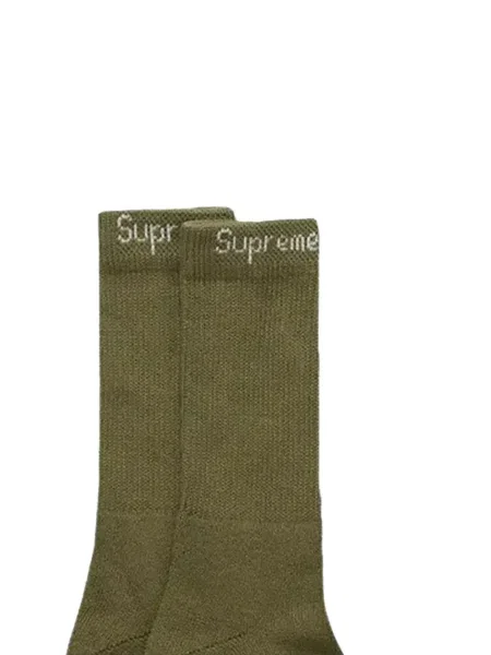 Чорапи Supreme бродирани зелено
