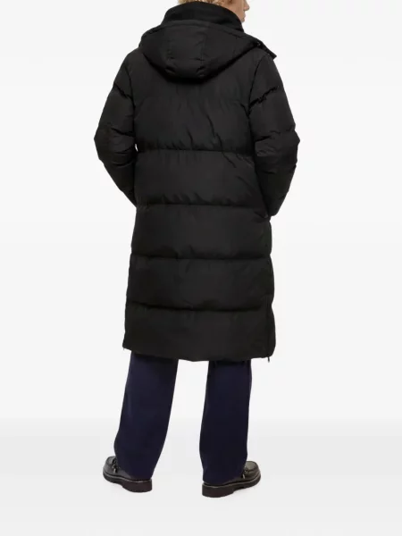 Палто Karl Lagerfeld Jeans с качулка с принт черно