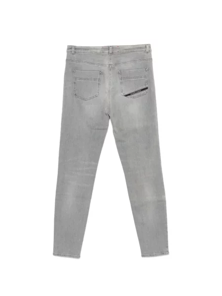 Blugi skinny Elisabetta Franchi skinny fit cu autograf gri