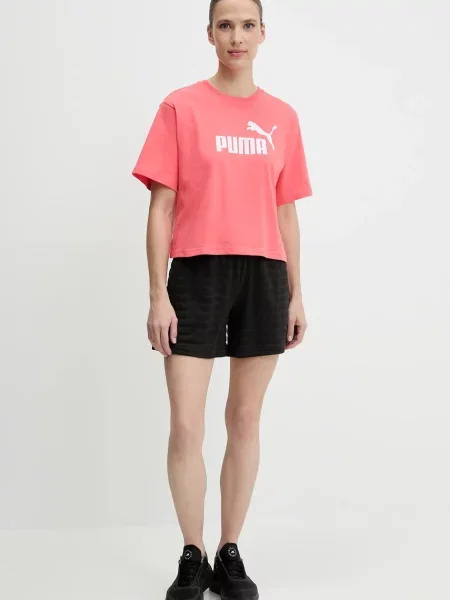 Puma szorty gładkie high waist czarny