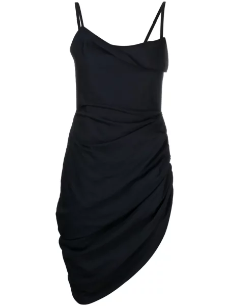 Mały sukienka mini Jacquemus drapowana garniturowa niebieska