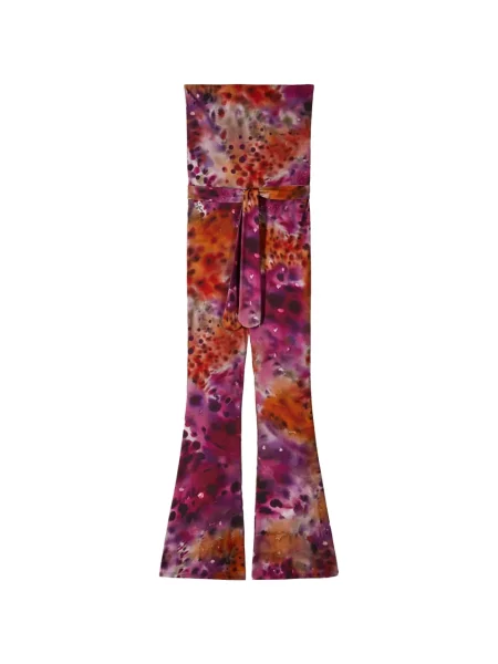 Salopetă Patrizia Pepe cu model floral cu imagine fără bretele violet