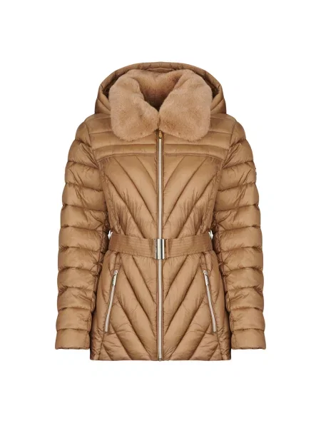 Kožušinový lem zbaliteľná bunda Michael Michael Kors s kožušinou hnedá