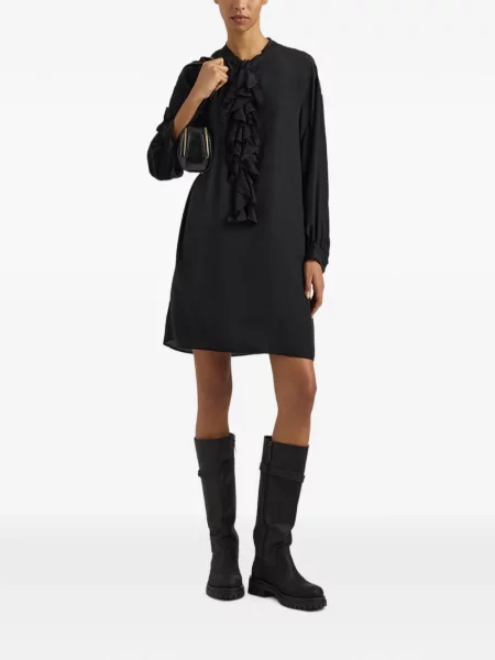 Rochie mini Momoni cu volane din dantelă negru