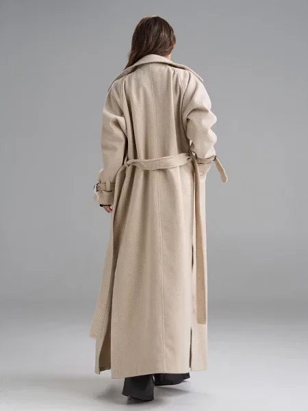 Пальто ISSA Plus кашемір бежевий