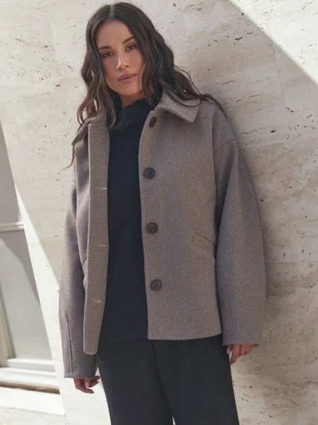 Пальто Seventeen вовна/віскоза бежевий