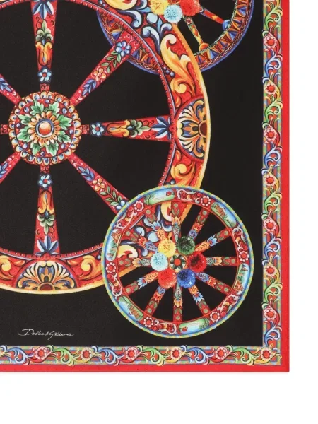 Μεταξωτός κασκόλ Dolce & Gabbana με σχέδιο μαύρο