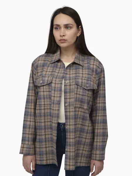 Сорочка повсякденна YUKI бавовна/вовна коричневий