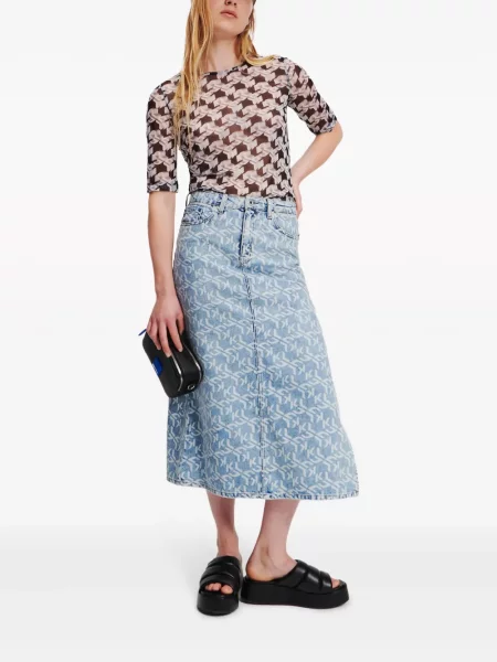 Průsvitný top Karl Lagerfeld Jeans s potiskem